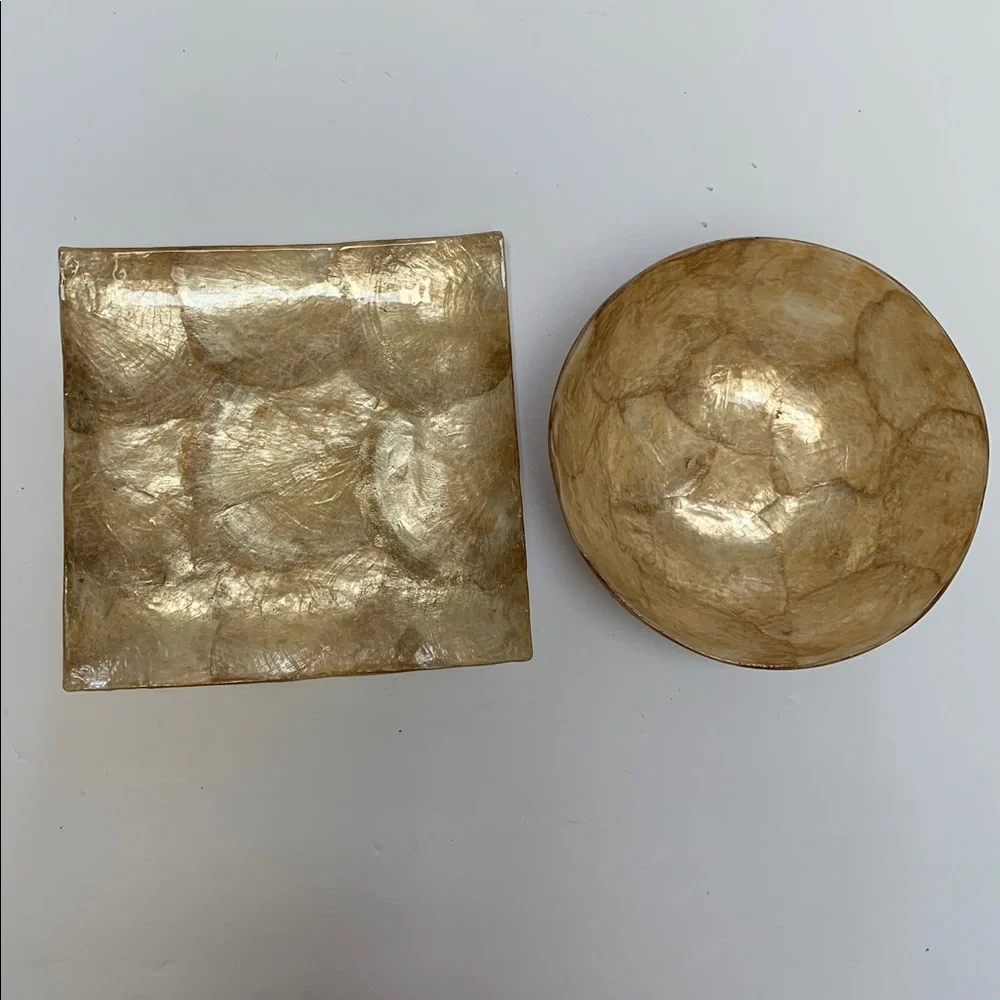 Z Gallerie Gold Capiz Bowl